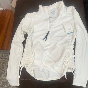 Carve Designs White Zip Pullover
